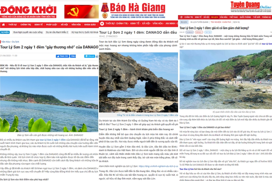 Tour Lý Sơn của Danago được báo chí đánh giá cao