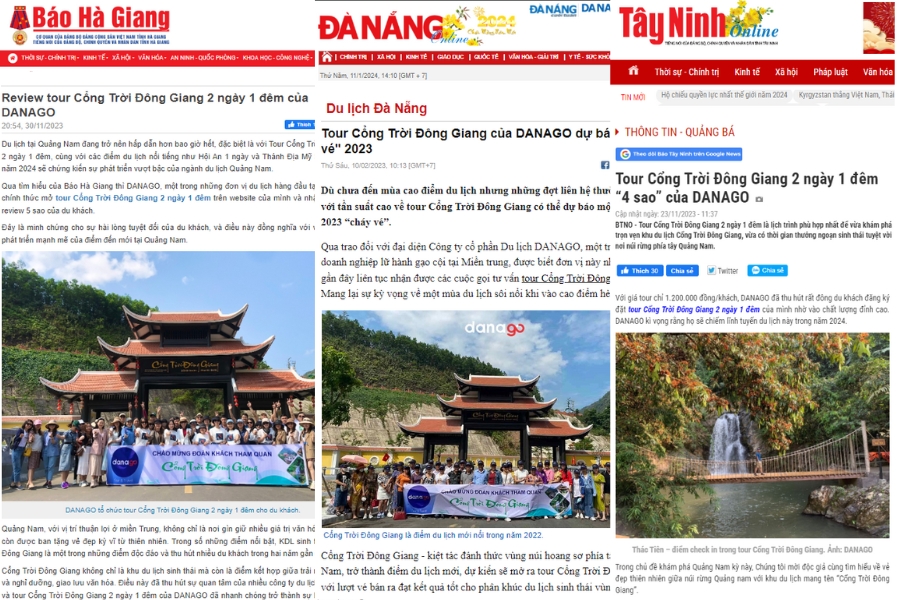 Báo chí đánh giá tour Cổng trời đông giang chất lượng