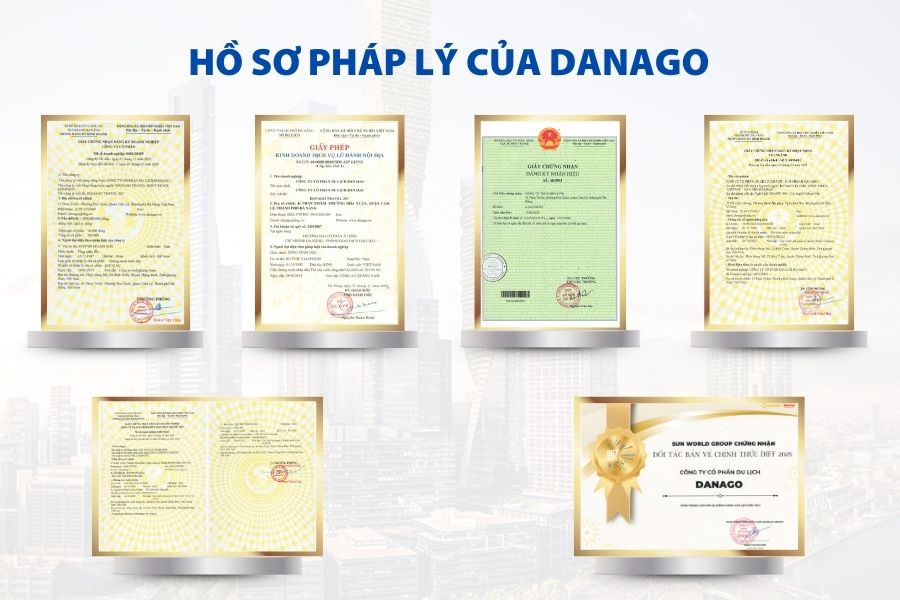 Giấy tờ pháp lý của DANAGO đơn vị lữ hành uy tín Đà Nẵng