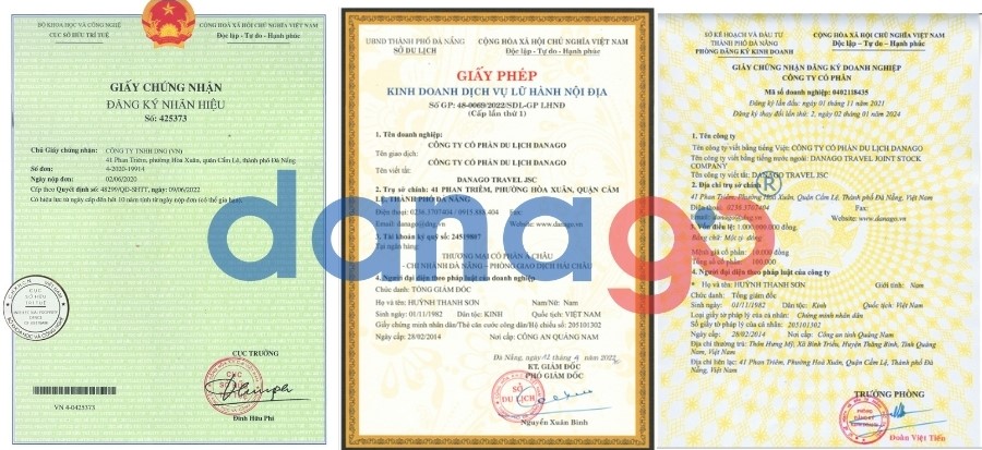Giấy tờ pháp lý của công ty du lịch Đà Nẵng DANAGO Giấy tờ pháp lý của công ty du lịch Đà Nẵng DANAGO