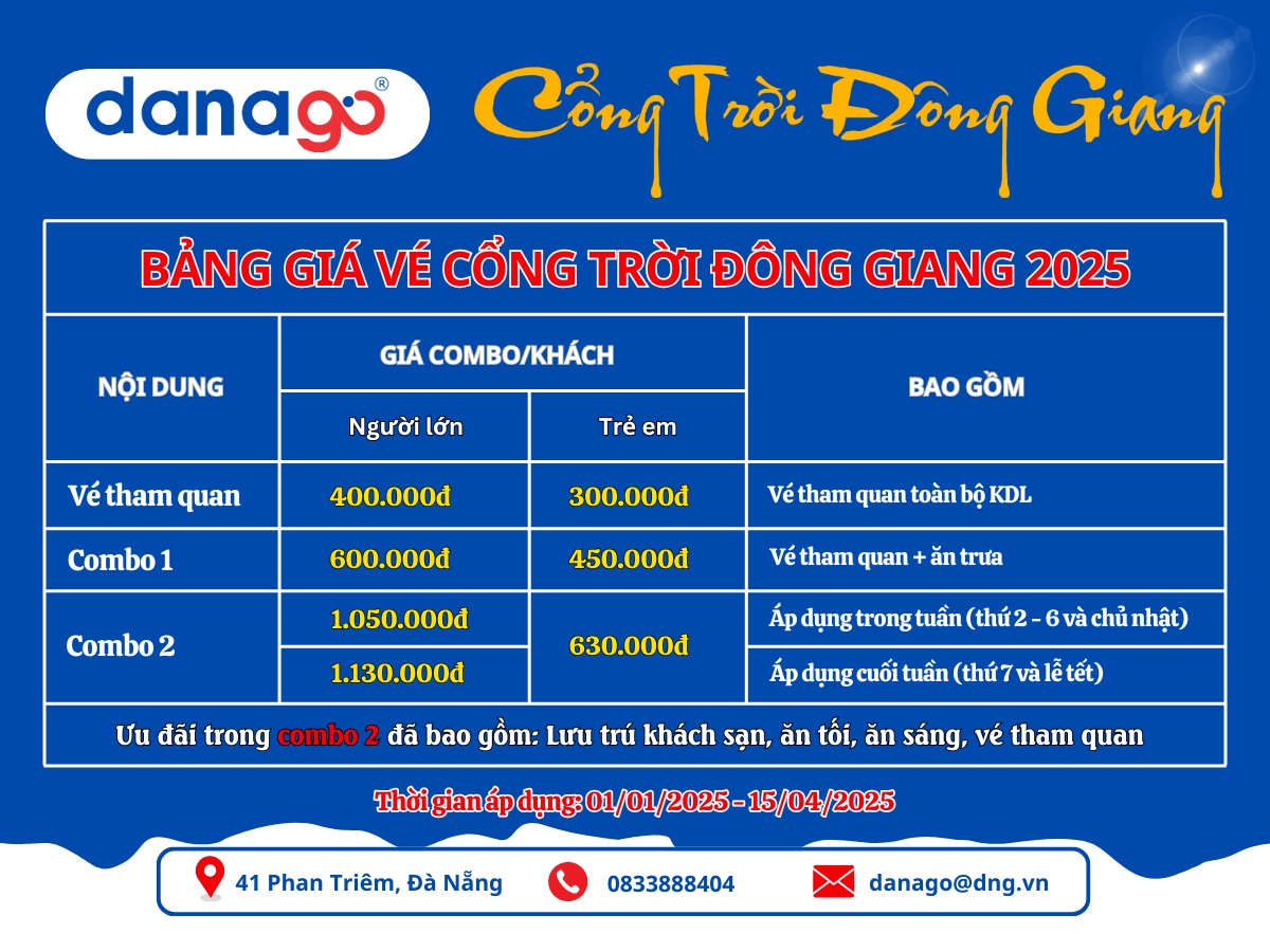 Vé Cổng Trời Đông Giang của DANAGO